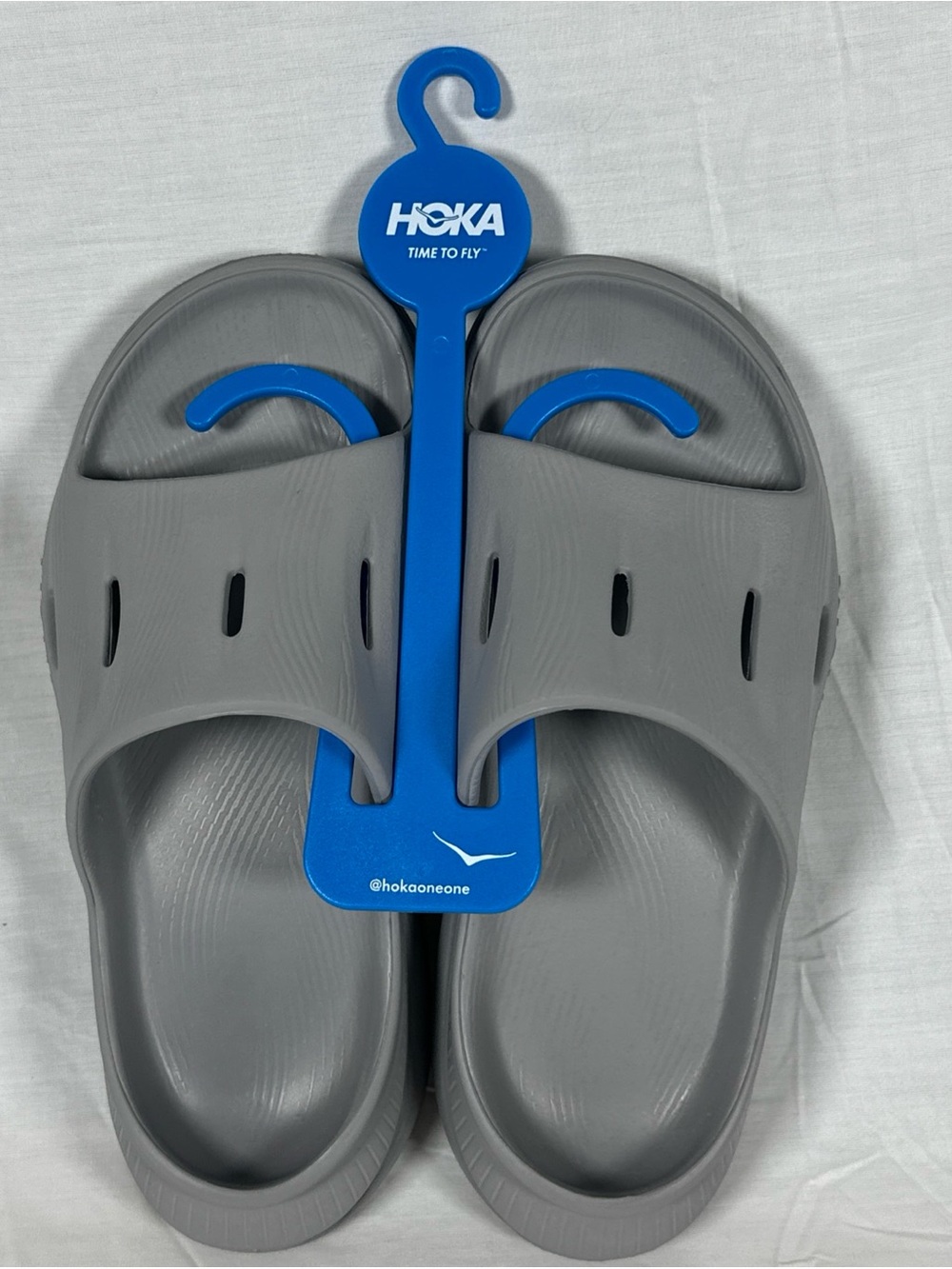 Hoka One One Gray Recovery Slide Sandals